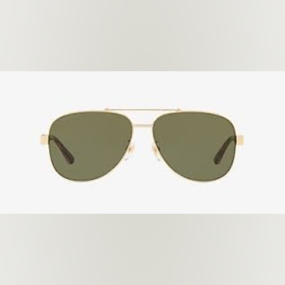 (SOLD) Gucci Unisex Aviator sunglasses GG0528S 63 GLD SHN GRN 889652236513 - Picture 2 of 11